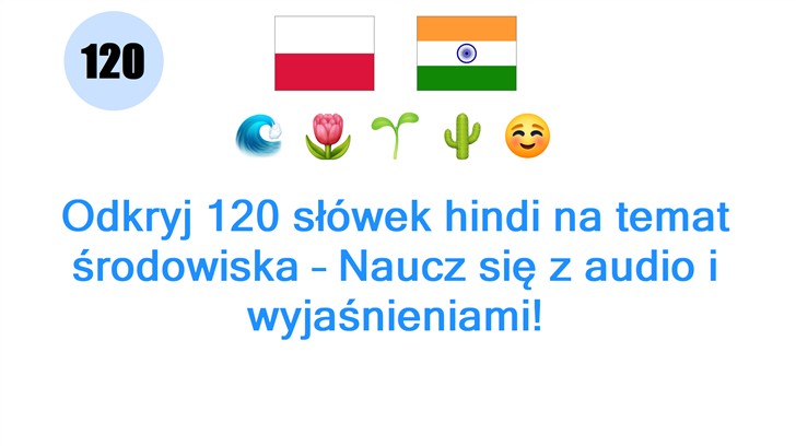 Odkryj 120 słówek hindi na temat środowiska – Naucz się z audio i wyjaśnieniami!